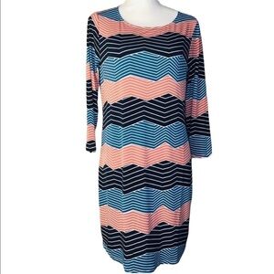 BCBG MAXAZRIA Multi Digital Wave Sheeth Dress
